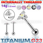 ubbimshz2 titanium straight barbell 14g cz triangle internal