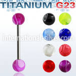 ubbmb straight barbells titanium g23 with acrylic parts tongue