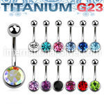ubn1cg belly rings titanium g23 implant grade belly button