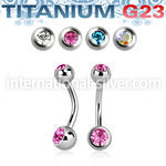 ubn2c titanium curved barbell press fit gem balls