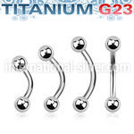 ubnb4 titanium curved barbell 14g two 4mm balls