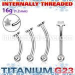 ubnbin1 titanium curvedbarbell 16g star top ball internal