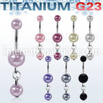 ubndpr1 belly rings titanium g23 with acrylic parts belly button