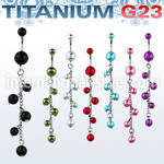 ubndpr7 belly rings titanium g23 with acrylic parts belly button