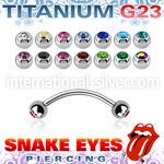 ubne2cl titanium curved barbell 3mm gem balls