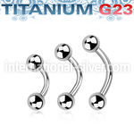 ubneb4 titanium curved barbell 16g two 4mm balls