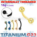 ubnebint pvd titanium curved barbell 16g balls internal
