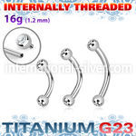 ubnejb25i titanium curvedbarbell pressfit gem balls internal