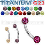 ubnfr3 titanium curved barbell 3mm multi gem balls