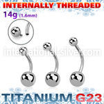 ubngin titanium g23 curved banana 5mm 8mm balls