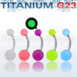 ubngl belly rings titanium g23 with acrylic parts belly button