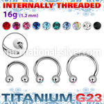 ucbejb3i titanium internal horseshoe 3mm gem balls