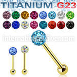 ugbbfr6 gold anodized titanium 14g barbell ferido and ball