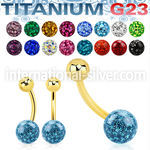 ugbnfr8 gold anodized titanium curved barbell ferido ball