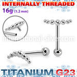 uhein15 titanium barbell 16g balls and ball internal