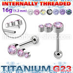 uhein18 titanium barbell descending press cz ball internal