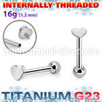 uhein3 titanium barbell internal threading 3mm heart