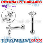 uhein50 titanium barbell cross bead balls ball internal