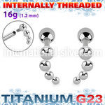 uhein51 titanium barbell four balls curve ball internal