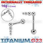 uhein52 titanium barbell descending bead balls ball internal