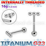 uhein53 titanium barbell 16g three balls ball internal