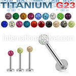 ulbfr3 titanium labret stud 3mm multi gem ball