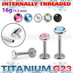 ulbin11 titanium labret internal threading 3 5 color crystal