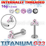 ulbin13 titanium labret internal threading 3 cz