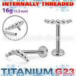 ulbin15 titanium labret stud 16g seven balls top internal