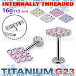 ulbin25 titanium labret stud cz rhombus shape cnc internal