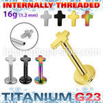 ulbin4 titanium labret internal threading 3mmby4mm cross