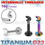 ulbin5 titanium labret internal threading 3mm moon