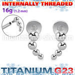 ulbin51 titanium labret stud four balls curve top internal