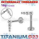 ulbin52 titanium labret stud descending bead balls internal