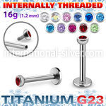 ulbizs titanium labret stud flat head press fit cz internal