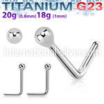 unlb high polished titanium g23 nose stud 2mm ball