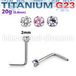 unlzr high polished titanium g23 nose stud 2mm cz stone