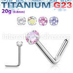 unlzr high polished titanium g23 nose stud 2mm cz stone