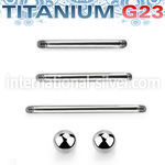uset03 straight barbells titanium g23 implant grade tongue