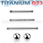 uset05 straight barbells titanium g23 implant grade tongue