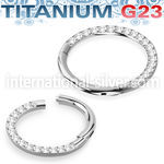 usgsh11 titanium hinged segment hoop 16g cz side