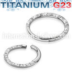 usgsh25 titanium hinged segment hoop cnc cz diamond pattern