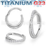 usgsh45 titanium hinged segment hoop 16g cross cnc cz