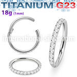 usgshs106 titanium hinged segment hoop 18g outward facing cz