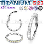 usgshss10 titanium hinged segment hoop 20g outward cnc cz