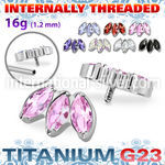 ushz23in titanium top three prong marquise cz