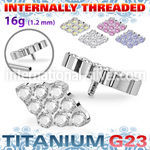 ushz25in titanium top cz rhombus shape cnc pave set