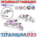ushz3in titanium top part post five round color cz