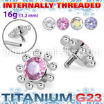 ushz6in titanium flower shape cz plain balls