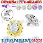 ushz6in titanium flower shape cz plain balls